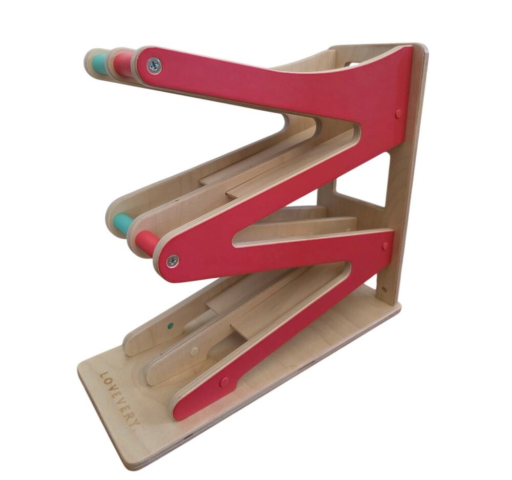 Lovevery Wooden Race & Chase Cascading Ramp Track ONLY, Montessori Education Toy